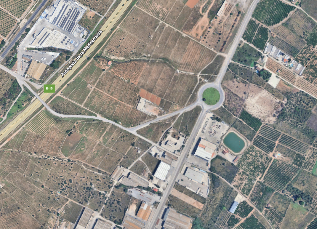 Imagen satélite de la instalación de Andrés Zamora e Hijos en Castellón, ubicada dentro de Autoprima Mercedes